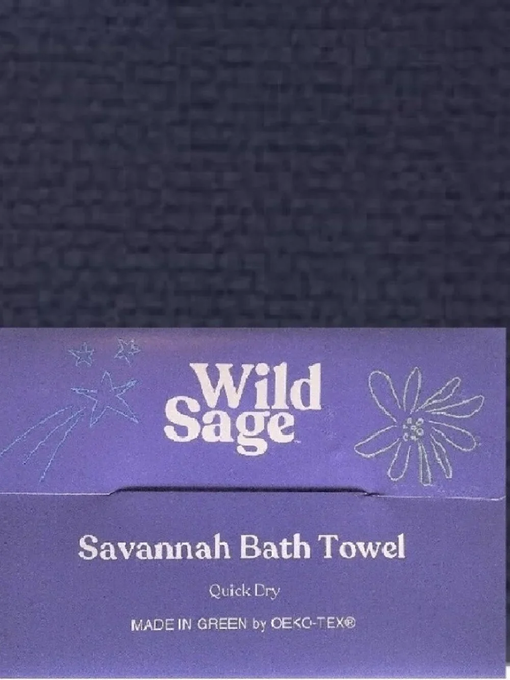 GR8 for DAD 3 Wild Sage Savannah QuickDry 90% Cotton BATH Towels DARK BLUE color